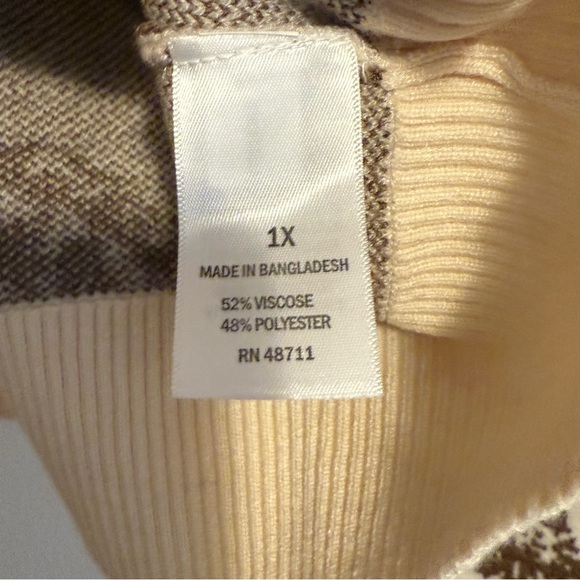 Ophelia Roe Size 1X Sweater Button Up LongSleeve Office Career New - Picture 9 of 12